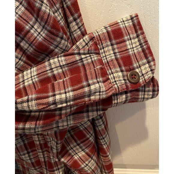 Wrangler Men's Shirt 2XL FLANNEL, Red plaid Long Sleeve button pockets - Picture 5 of 5